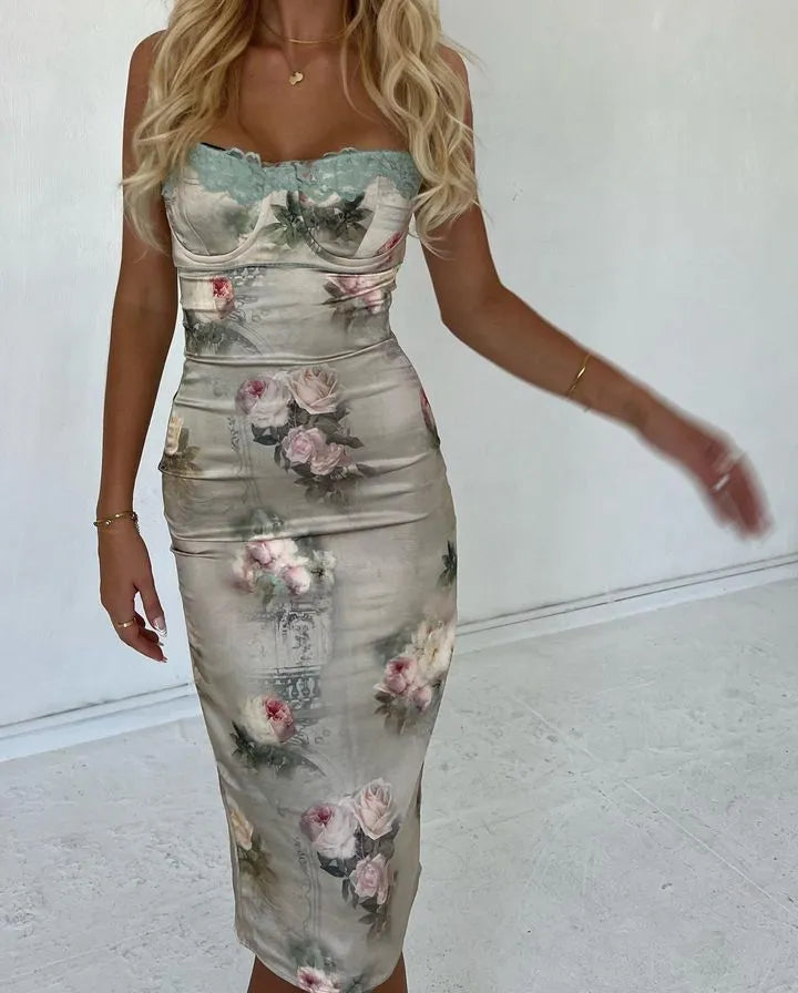 Flower Print Midi Dress