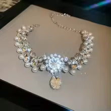 Diamond Water Drop Choker Necklace