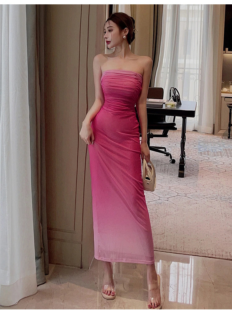 Pink Gradient Tube Dress