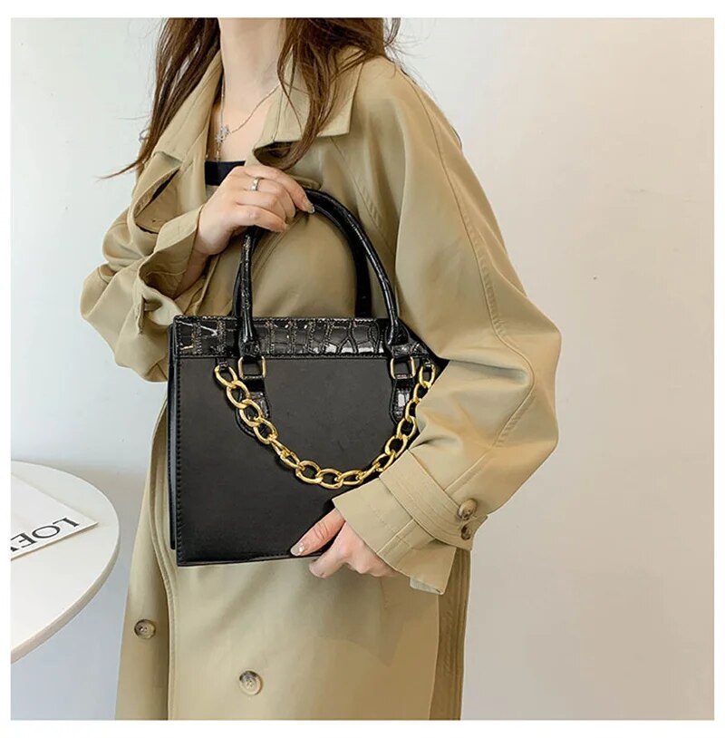 Chain Decor Tote Handbags