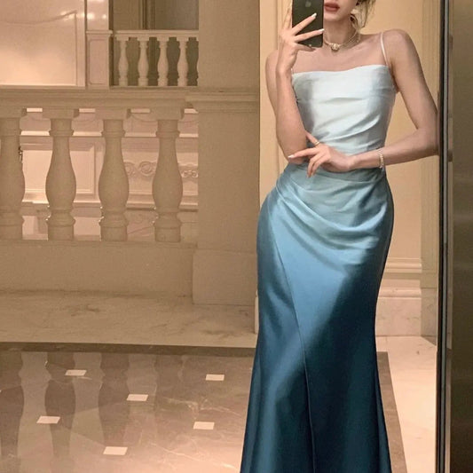 Sweet Gradient Long Dress fashionnsio