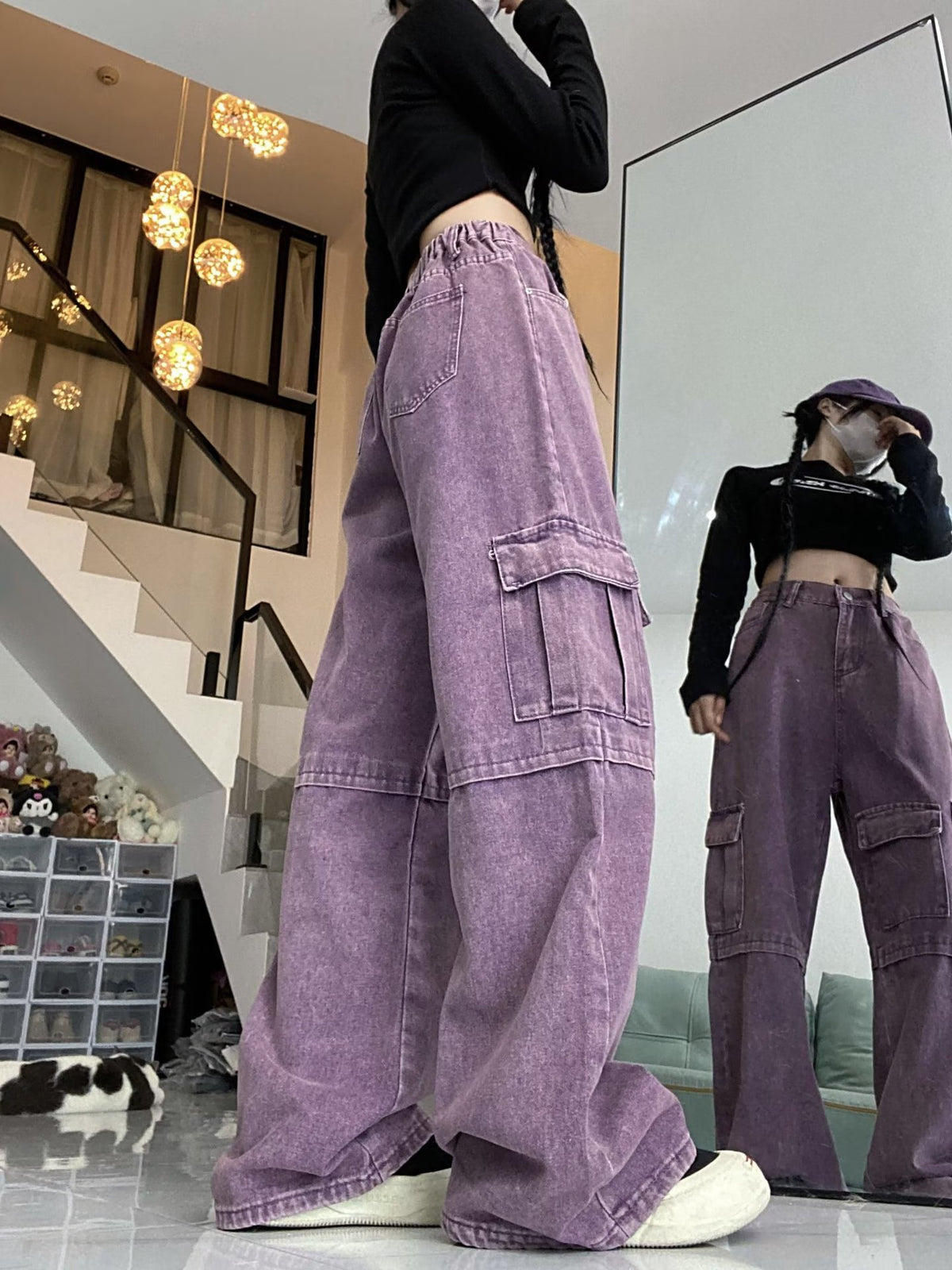 Wide Leg Cargo Pants - Fashionnsio