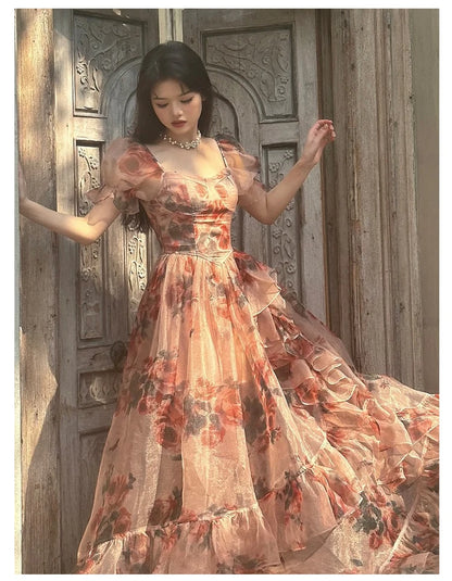 Floral Ruffle Princess Dress