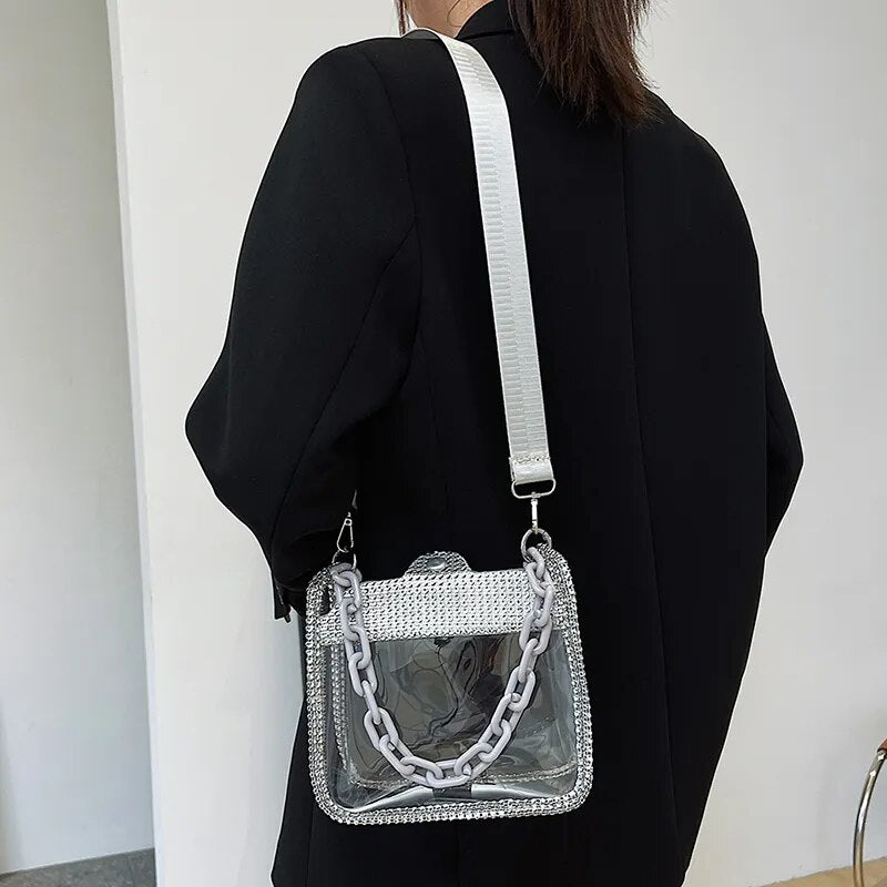 Transparent Rhinestone Handbags