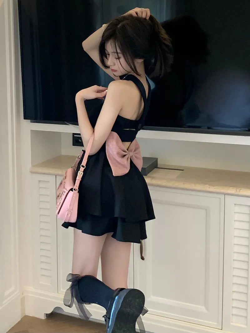 Bow Black Mini Dress