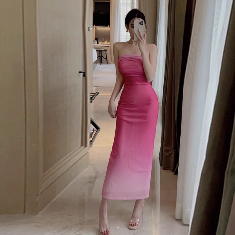 Pink Gradient Tube Dress