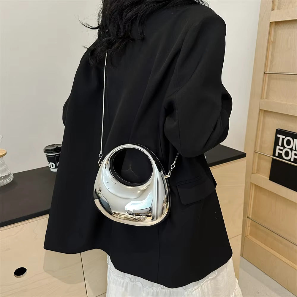 Metallic Half Moon Acrylic Handbags