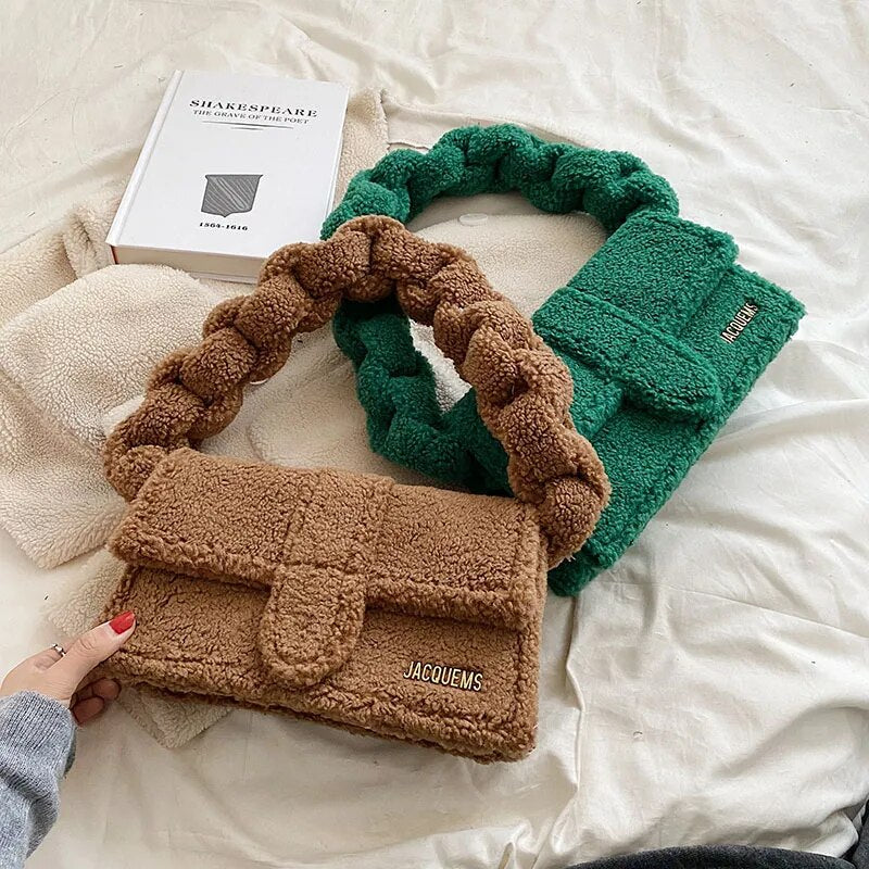 Twist Plush Shoulder Bags