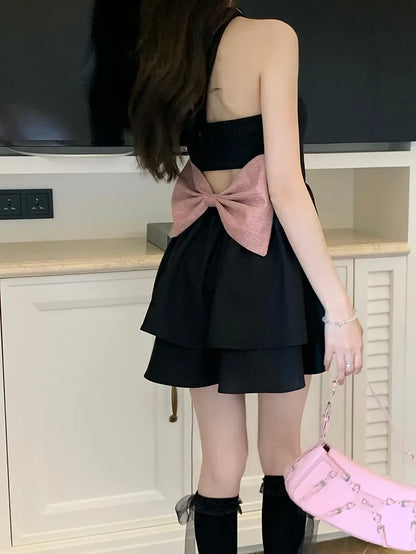 Bow Black Mini Dress