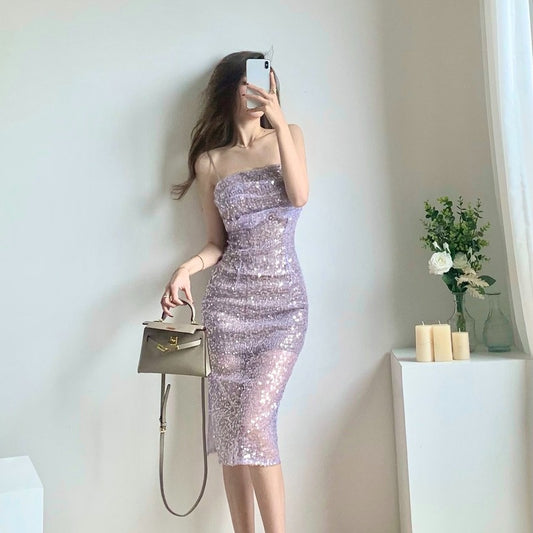 Shiny Sequin Tulle Dress