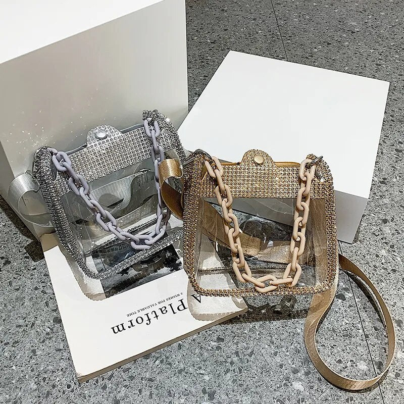 Transparent Rhinestone Handbags