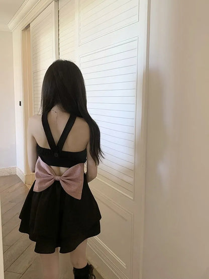 Bow Black Mini Dress