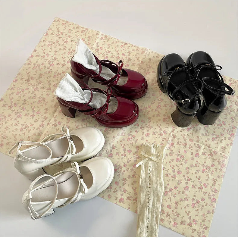 Patent Leather Mary Jane Heels - Fashionnsio
