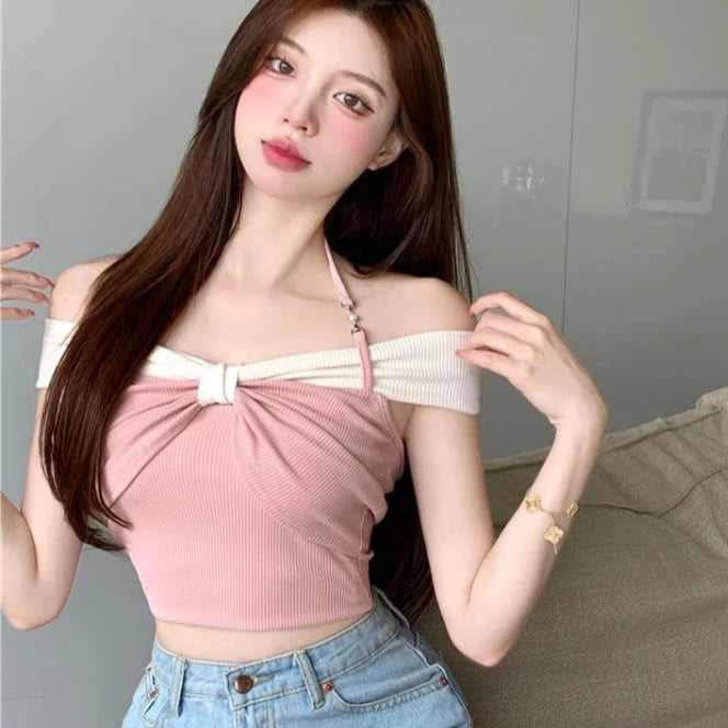 Korean Off Shoulder Knot Top