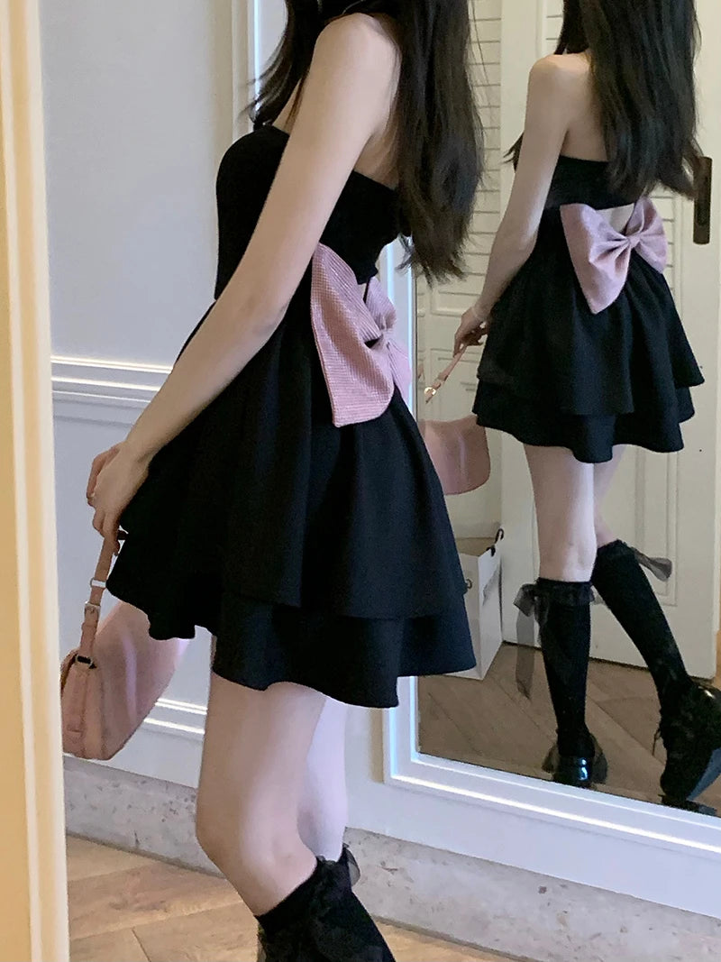 Bow Black Mini Dress