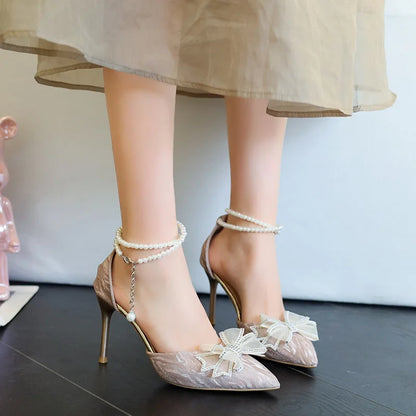 Crystal Flower Wedding Heels - Fashionnsio