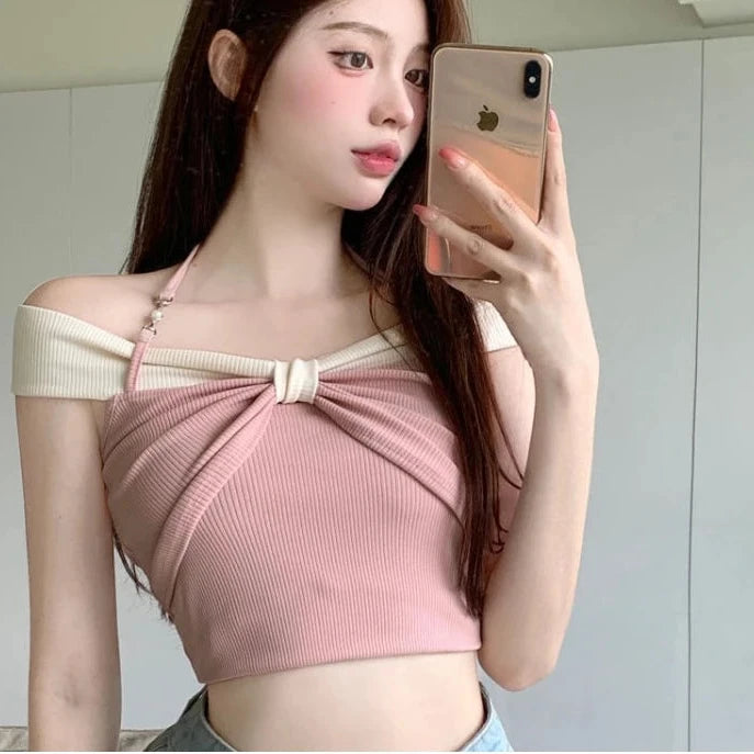 Korean Off Shoulder Knot Top