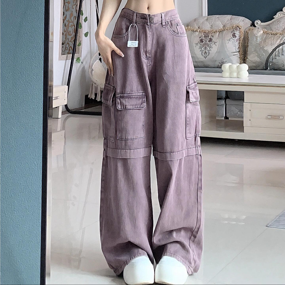 Wide Leg Cargo Pants - Fashionnsio