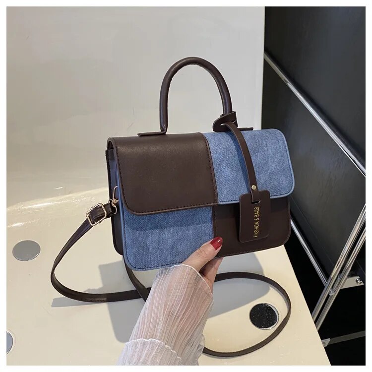 Contrast Color Denim Handbags/Sling Bags