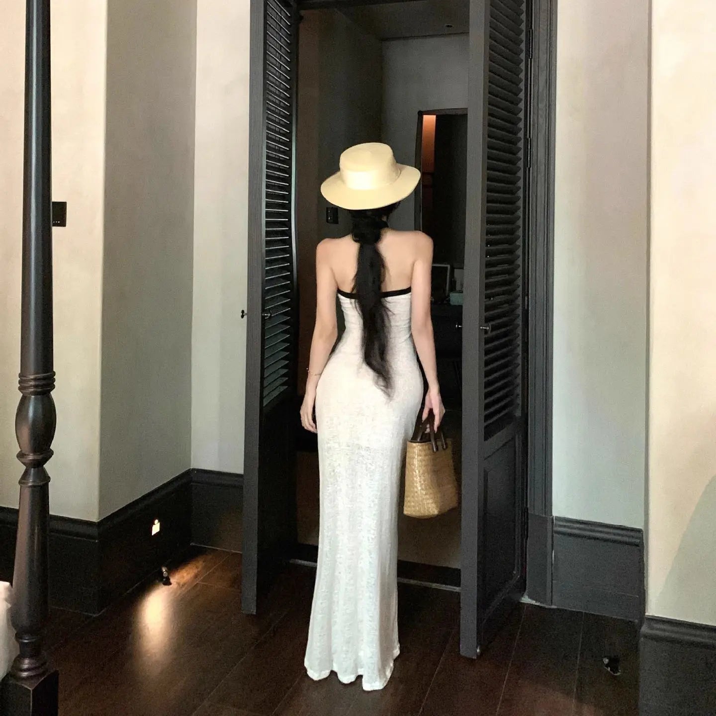 Halter Slim Fit Long Dress - Fashionnsio