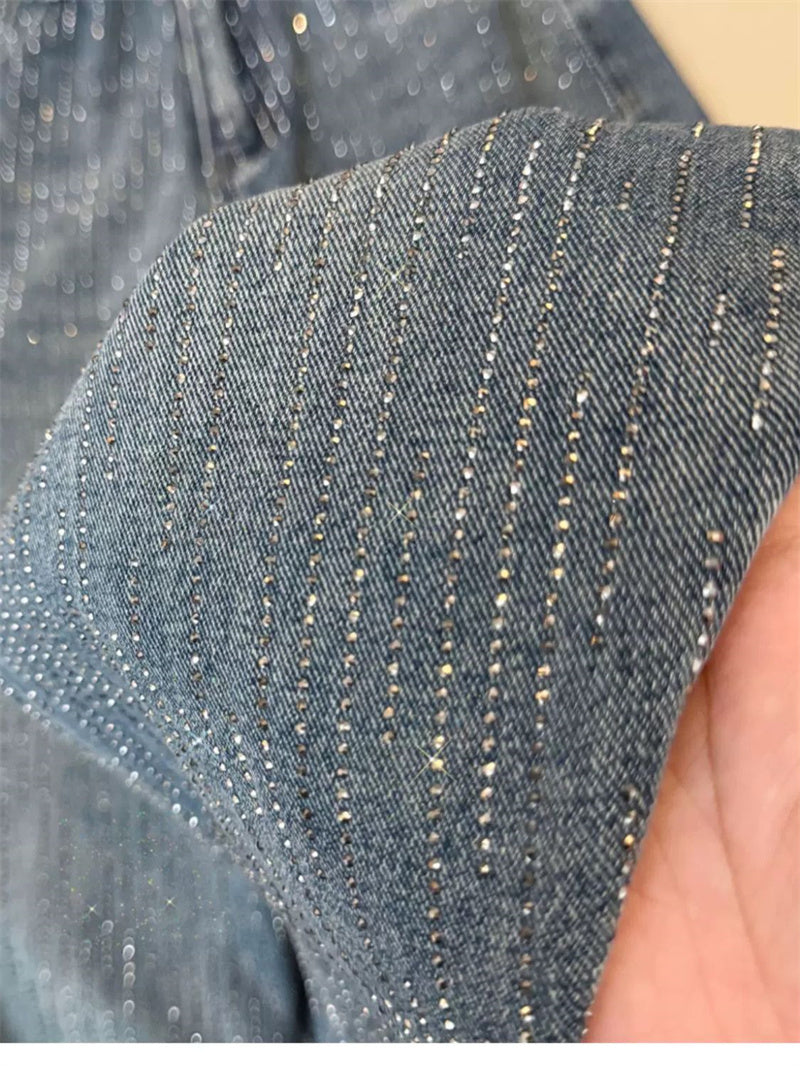 Y2K Loose Rhinestone Jeans - Fashionnsio