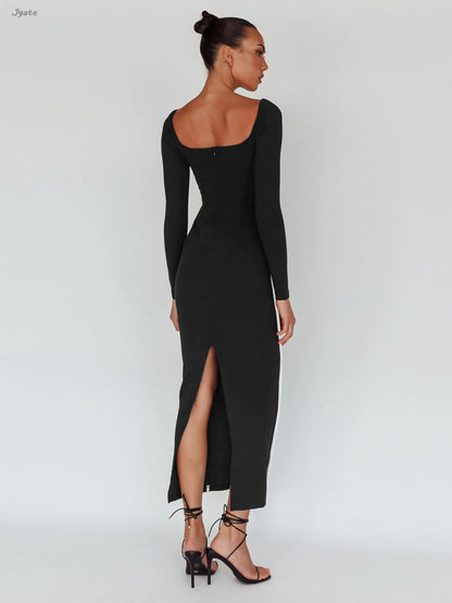 Bodycon Back Slit Evening Dress