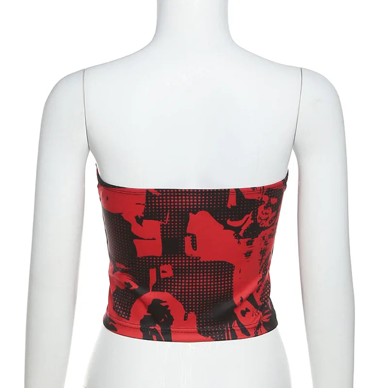 Strapless Printed Corset Top