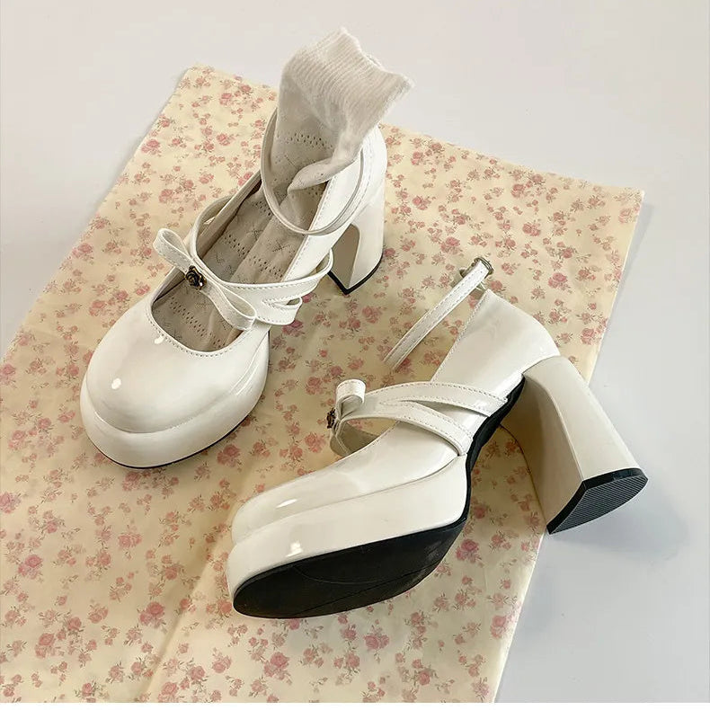 Patent Leather Mary Jane Heels - Fashionnsio