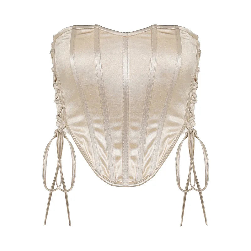 Strapless Drawstring Corset Top