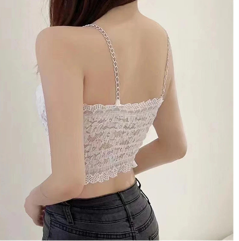 Lace Bow Chain Crop Top