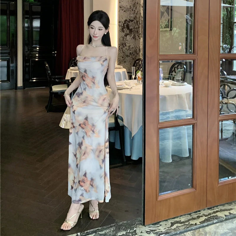 Butterfly Pattern Maxi Dress - Fashionnsio