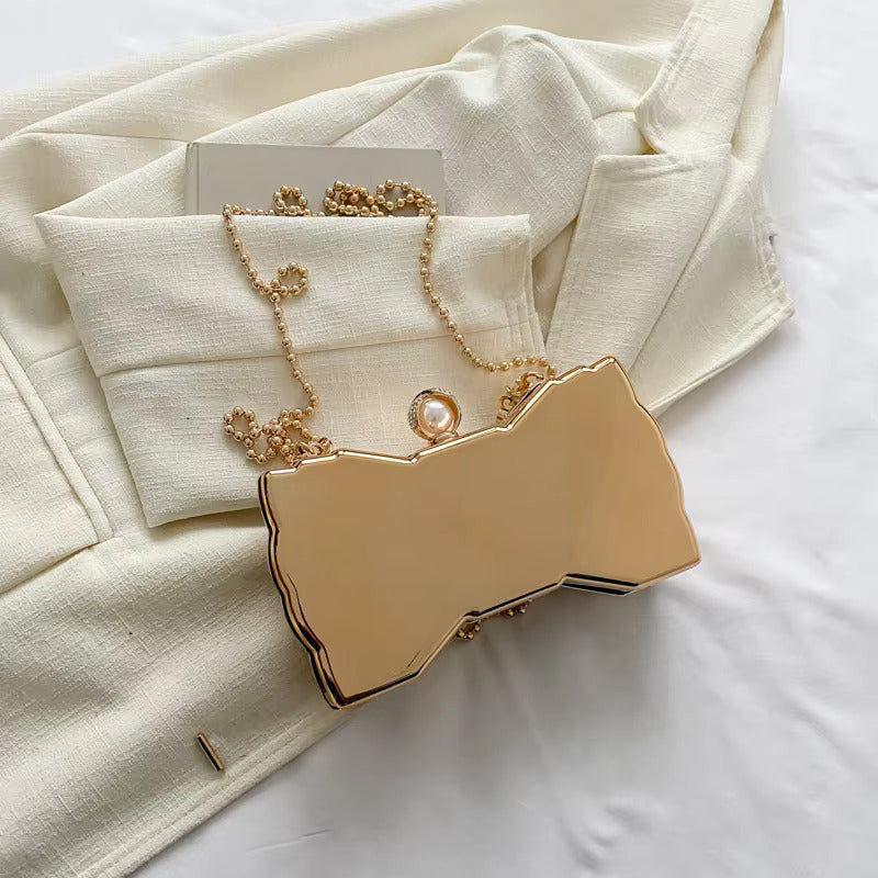 Bow Shaped Diamond Clutch Handbags fashionnsio