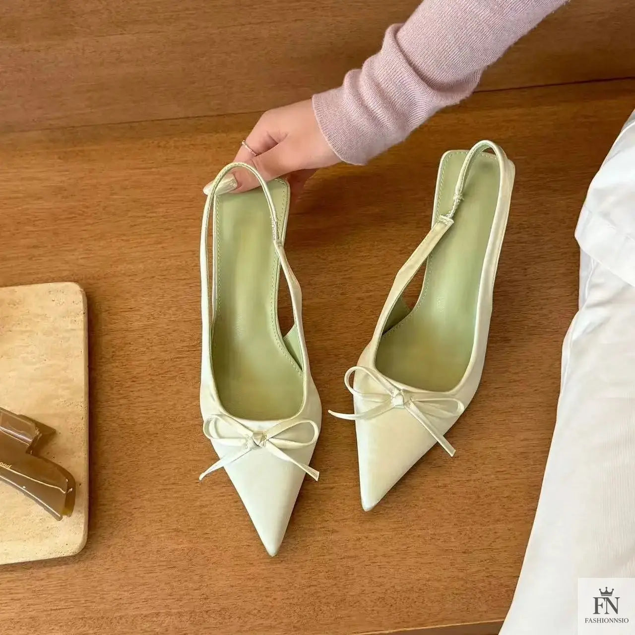 Satin Bowknot Pointed Heels - Fashionnsio