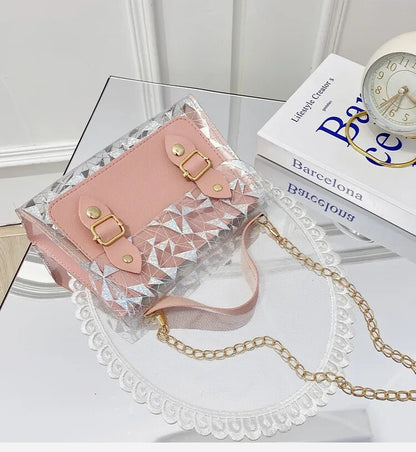 Clear Double Clasp Handbags