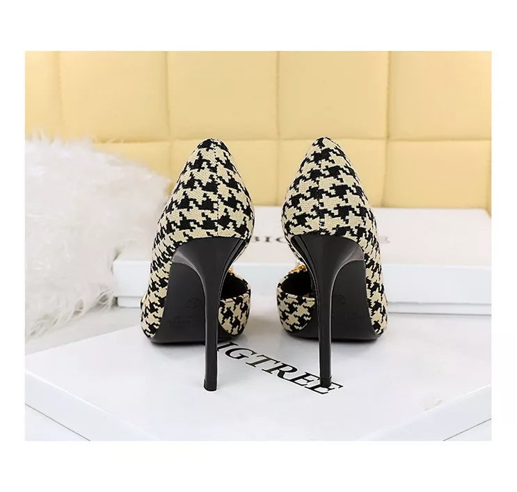 Pearl Checkered Grains Heels