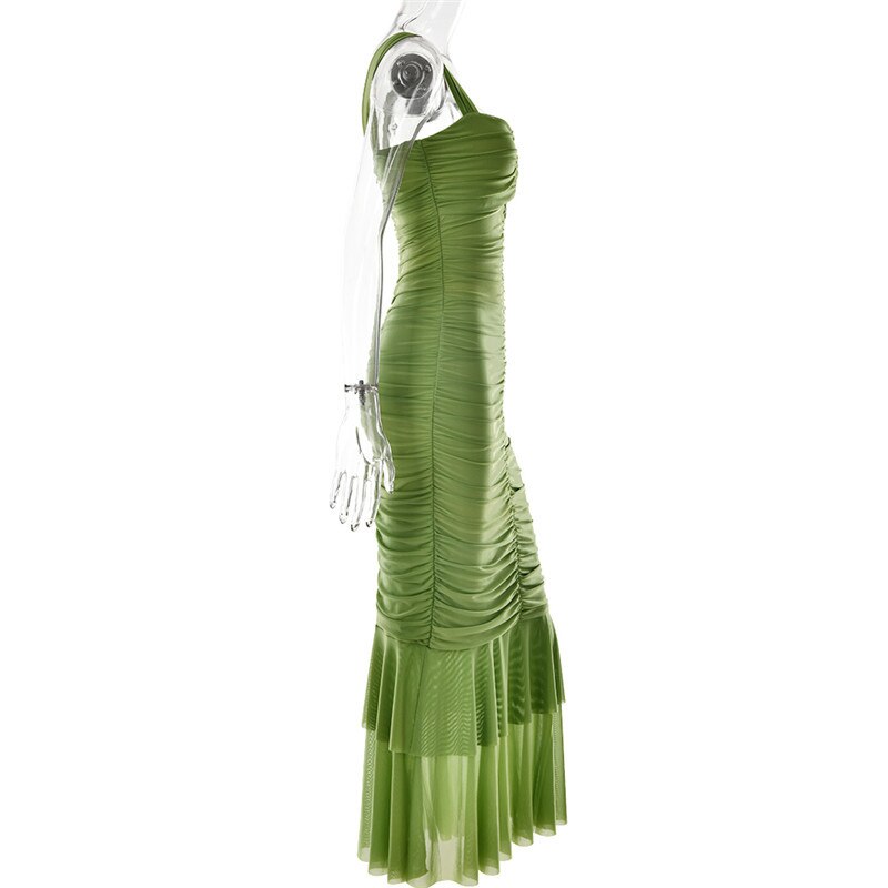 Pleated Fishtail Dress