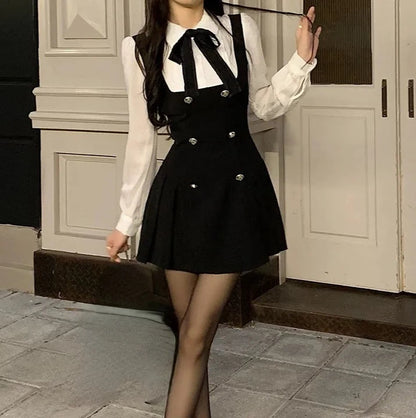 Bow Korean Two Piece Dress