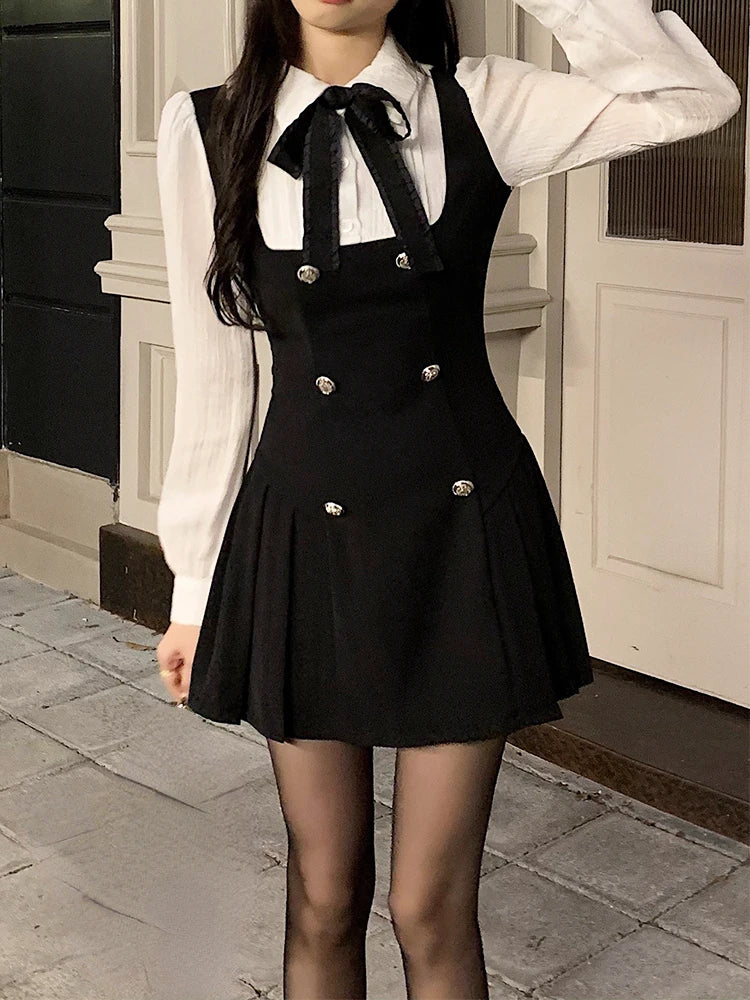 Bow Korean Two Piece Dress