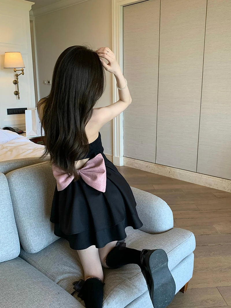 Bow Black Mini Dress