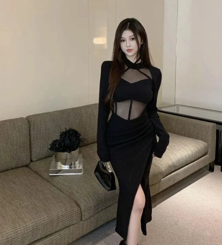 Sexy Black Mesh Dress