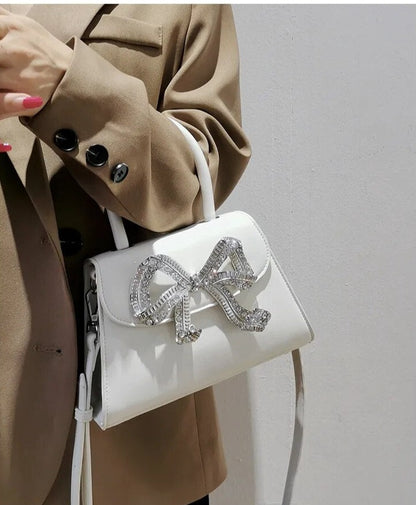 Diamond Shiny Bow Handbags/Sling Bags fashionnsio