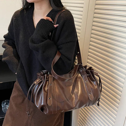 Pleated Large Shoulder Bags - Fashionnsio