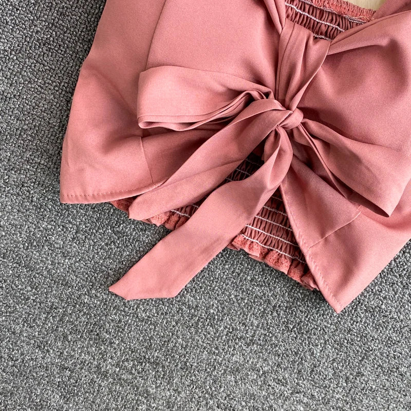 Ruffle Bow Crop Top