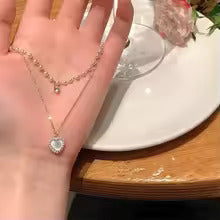 Duet Pearl & Heart Necklace