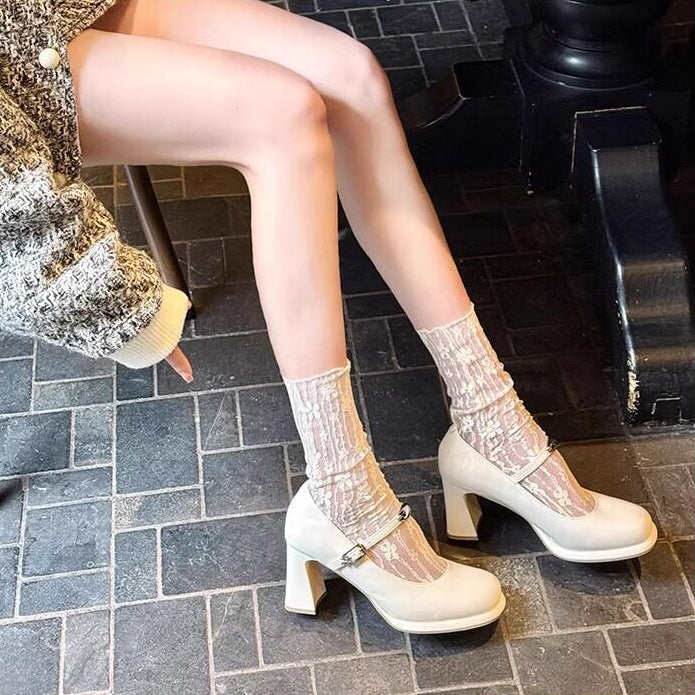 Buckle Patent Mary Jane Heels - Fashionnsio