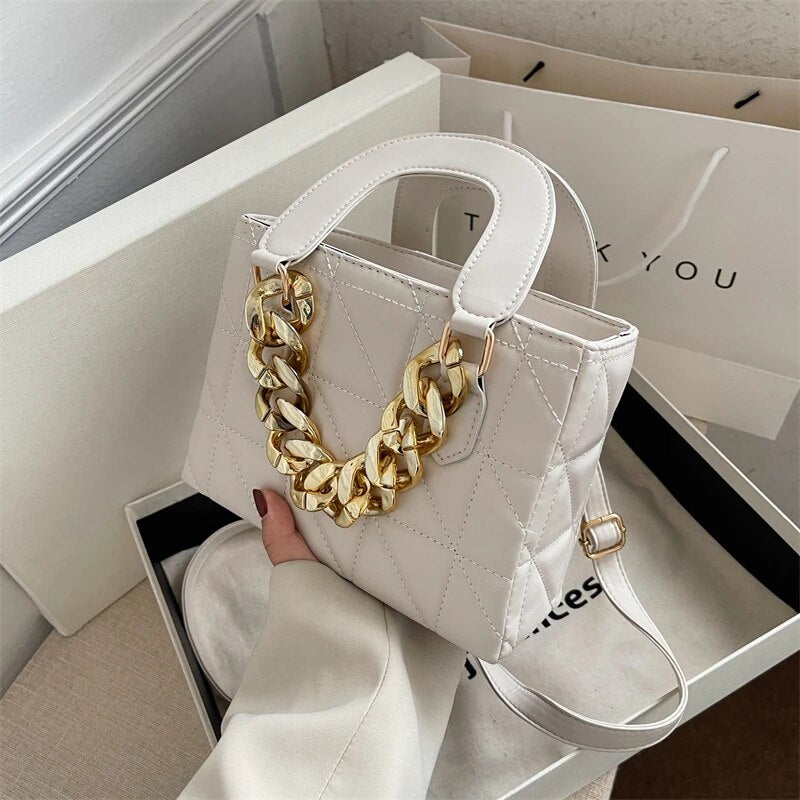 Rhombus Chain Tote Handbags