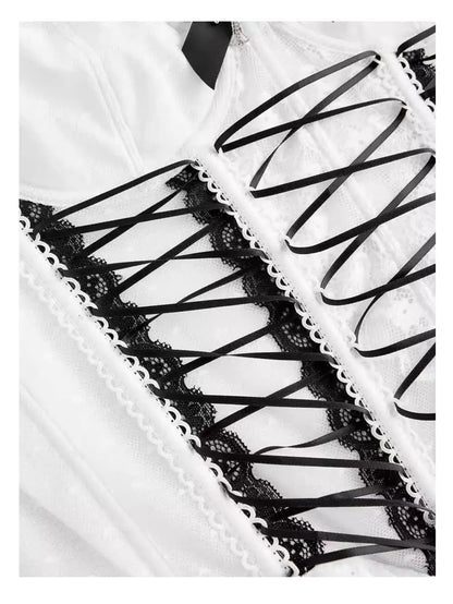 Lace Bow Corset Top fashionnsio