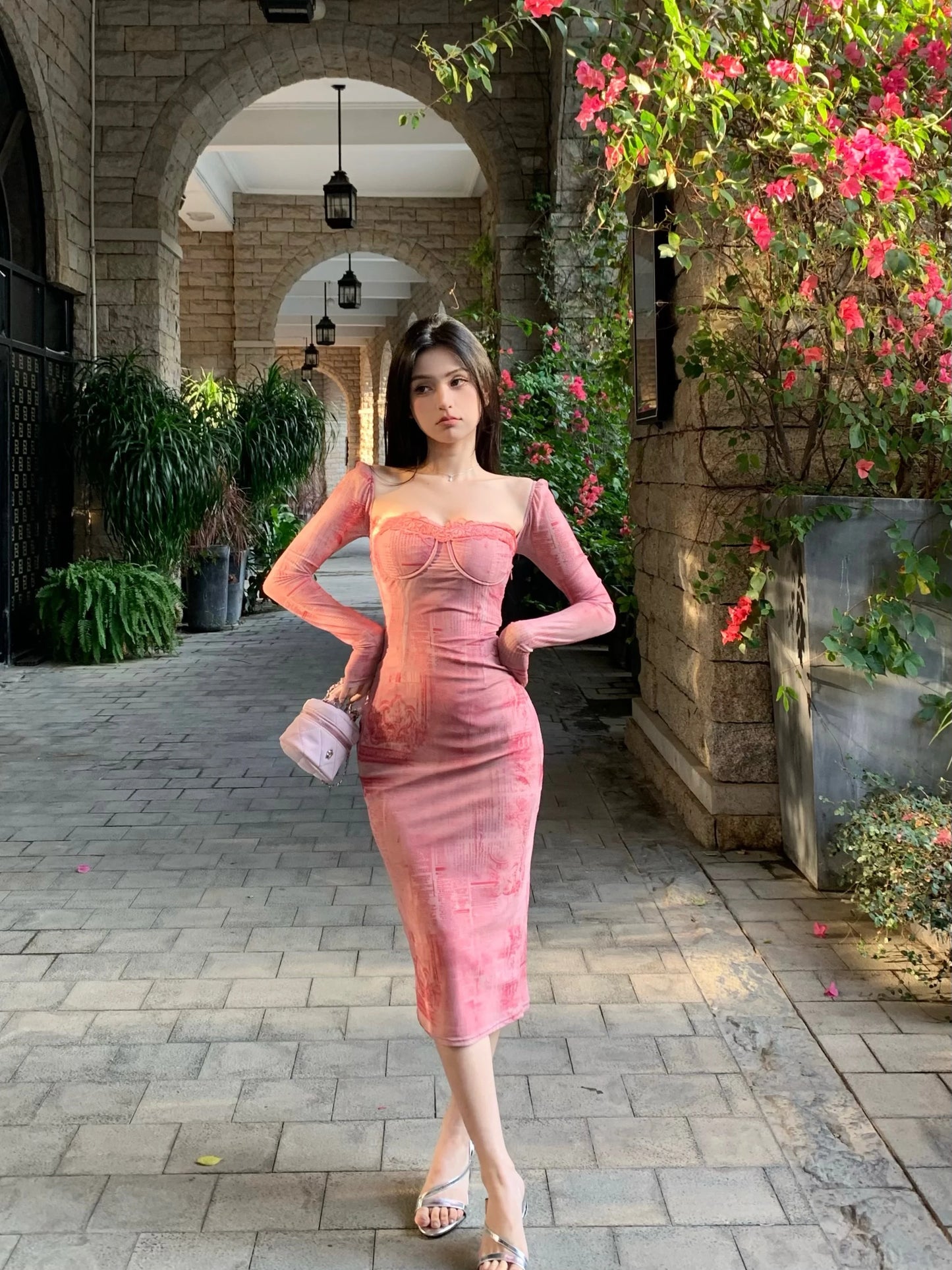 Pink Barbie Bodycon Dress fashionnsio