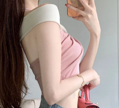 Korean Off Shoulder Knot Top fashionnsio