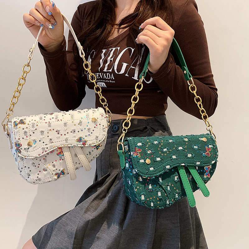 Embroidered Saddle Shoulder Bags